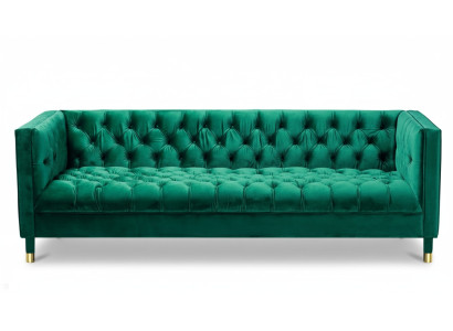 Zielone trzyosobowe Materiał Chesterfield Projekt kanapy Podkładka sofa salonowa 230cm