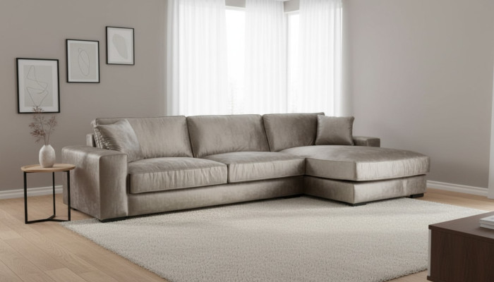 Brązowy Narożnikowa kanapa Materiał Sofy do Salonu Włoski Design Kanapy Podkładka Sofa