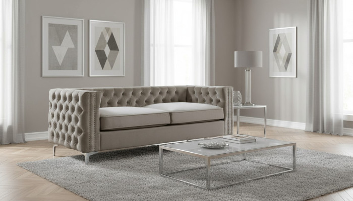 Chesterfield trzyosobowe nowoczesne Meble Włókiennicze Materiał Aksamit luksusowe kanapy do salonu