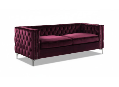 bordowa kanapa Chesterfield luksusowa kanapa Aksamit Material komplet wypoczynkowy Przyciski Podkładka nowość