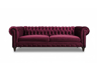 Sofy Włókiennicze Materiał Kanapy Creative Meble 3 miejsce do siedzenia New Chesterfield Sofa Burgund