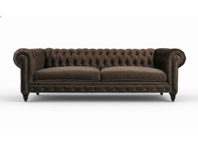 Chesterfield Brown Nowy Salon Nowoczesny Trzyosobowy Creative Meble Włókienniczy Materiał