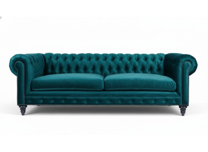 Chesterfield Trzyosobowy Creative Meble Włókiennicze Materiał Teal Living Room Modern