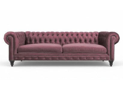 Chesterfield Creative Meble Włókiennicze Materiał Różowa Sofa do Salonu Nowoczesna Trzyosobowa Sofa