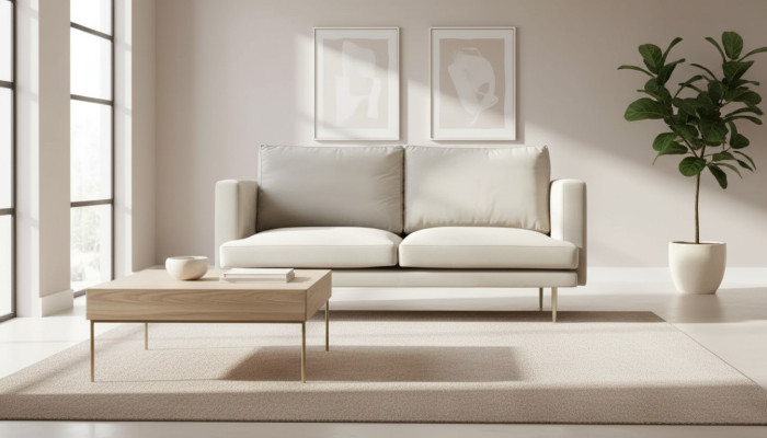 Włoskie meble Trzyosobowa sofa Współczesny design Kuchnie Kanapa Tkanina Aksamitna Beżowy Materiał