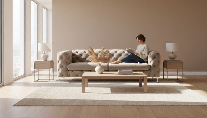 Sofa Chesterfield trzyosobowa Brązowa kanapa Meble Tekstylia do salonu Kanapa z aksamitu