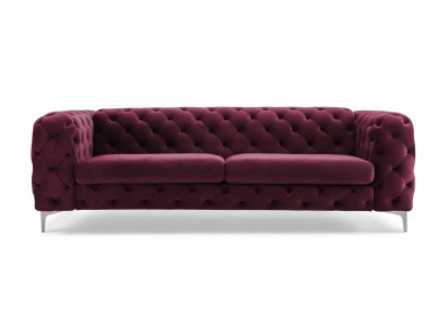 Sofa Chesterfield trzyosobowe burgundowe kreatywne meble z tkaniny do salonu, nowe