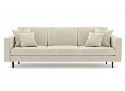 Beżowa sofa czteromiejscowa materiałowy design w stylu salonowym Sofy nowoczesne w obiciu materiałowym