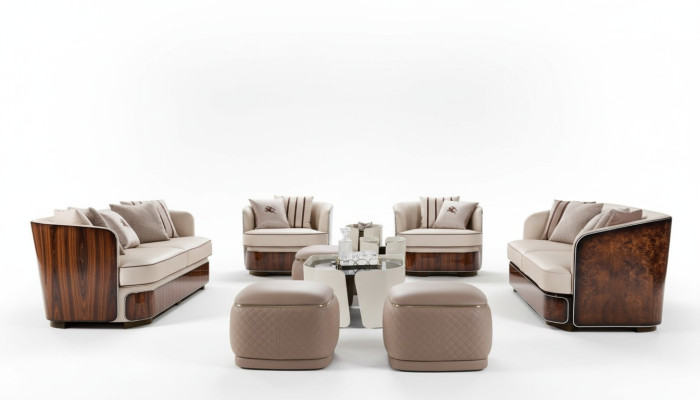 Sofa 3 miejsce do siedzenia Beżowy Salon Nowoczesny Design Kanapy Luksusowe Meble Skórzana Sofa Nowość