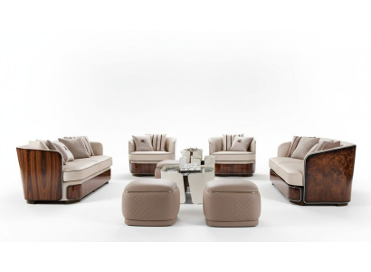 Sofa 3 miejsce do siedzenia Beżowy Salon Nowoczesny Design Kanapy Luksusowe Meble Skórzana Sofa Nowość