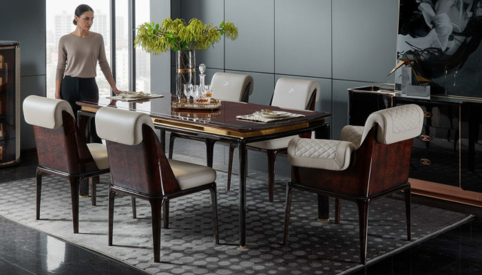 Stół obiadowy Brown Designerskie stoły Modern Design Meble Luksusowa jadalnia