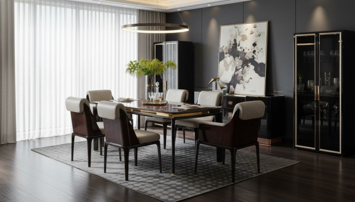 Stół obiadowy Brown Designerskie stoły Modern Design Meble Luksusowa jadalnia