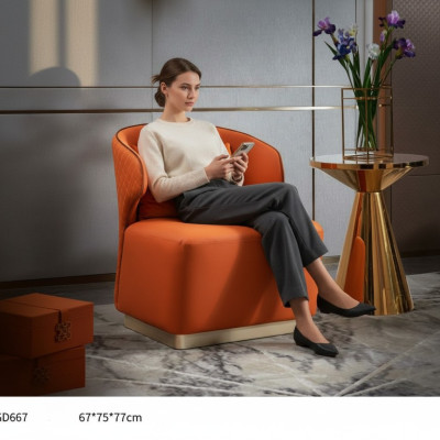 Fotel Orange Luksusowy Materiał Salon Włókienniczy Nowy Kreatywny Nowoczesny Design