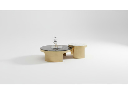 Podwójny stolik kawowy Czarny Biały Luksusowy Tabela Living Room Creative