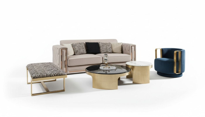 Stołek Zebra Salon Stal nierdzewna Nowy Nowoczesny Design Meble Luksusowe