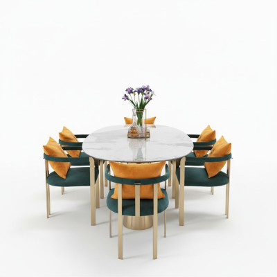 Stół obiadowy Marmur Stal nierdzewna New Creative Modern Design Meble Luxury