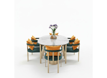 Stół obiadowy Marmur Stal nierdzewna New Creative Modern Design Meble Luxury