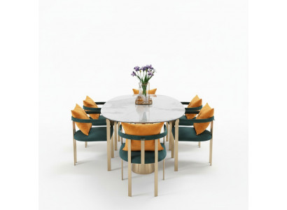 Stół obiadowy Marmur Stal nierdzewna New Creative Modern Design Meble Luxury