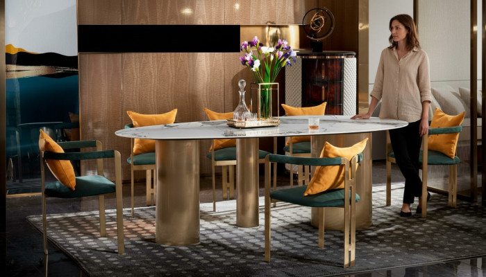 Stół obiadowy 6 Krzesła Modern Design Meble Luksusowa jadalnia Tabela Krzesło