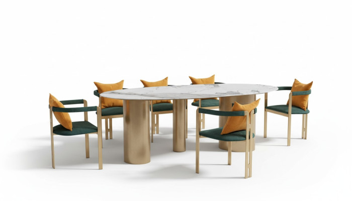 Stół obiadowy 6 Krzesła Modern Design Meble Luksusowa jadalnia Tabela Krzesło