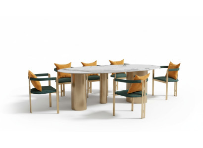 Stół obiadowy 6 Krzesła Modern Design Meble Luksusowa jadalnia Tabela Krzesło