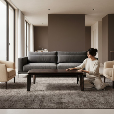 stolik kawowy Ciemnobrązowy Drewno Luksusowy Salon Nowy Nowoczesny Design