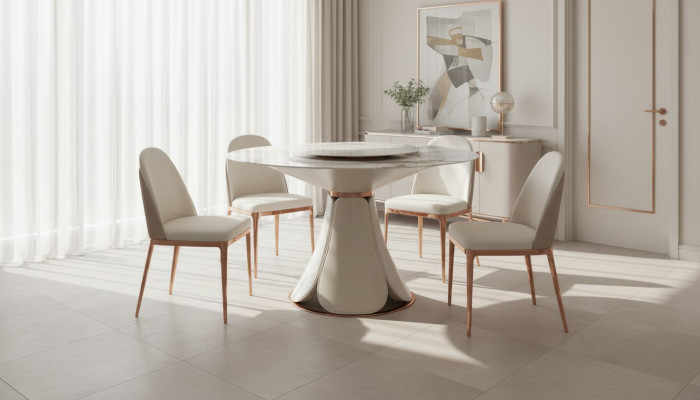 Stół obiadowy Skóra Kamień stoły Drewno Luksusowy Nowoczesny Design Meble Tabela