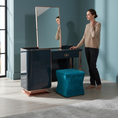 Stołek Blue Włókienniczy Sypialnia Nowy Kreatywny Nowoczesny Design Meble Luksusowy Materiał