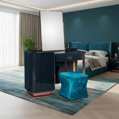 Stołek Blue Włókienniczy Sypialnia Nowy Kreatywny Nowoczesny Design Meble Luksusowy Materiał