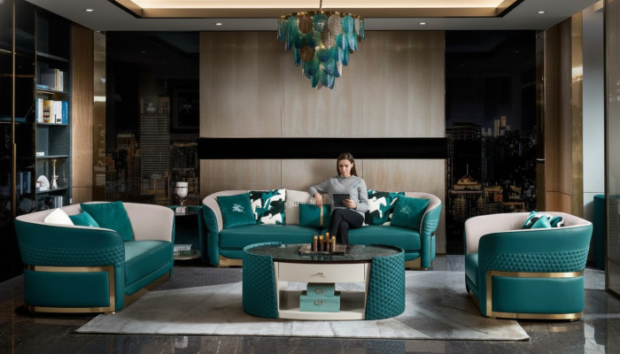 Zestaw sofowy Chesterfield Podkładka Sofa Couch 3+1 Ustawić Skórę Włókienniczą Materiał
