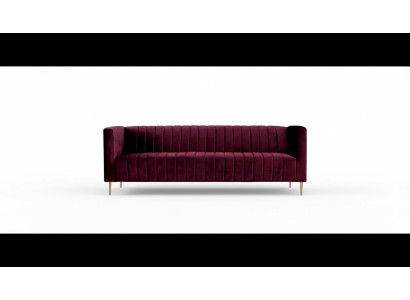 Sofa Burgund trzyosobowa tkanina salon Kanapy Design Wygodne współczesne Bordaux