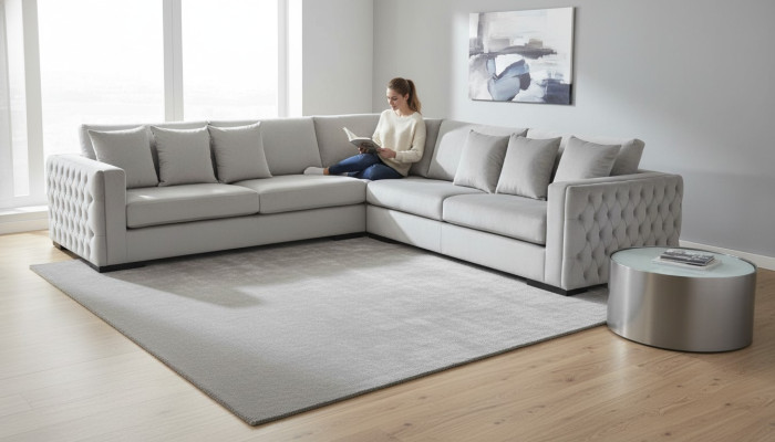 Narożnikowa kanapa Silver Couch Zestaw narożny Podkładka Żywy krajobraz Aksamit Material Meble Design
