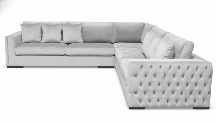 Narożnikowa kanapa Silver Couch Zestaw narożny Podkładka Żywy krajobraz Aksamit Material Meble Design