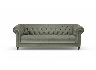 Sage Green Trzyosobowy Materiał Projekt salonu Podkładka Sofa Sofy Chesterfield