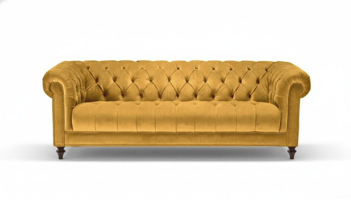 Żółty Trzyosobowy Materiał Projekt Salonu Kanapy Podkładka Sofa Sofy Chesterfield