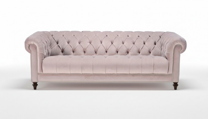 Chesterfield Stare Różowe Różowe Nowe Trzyosobowe Kanapy Materiałowe Podkładka Sofa Sofy