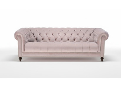 Chesterfield Stare Różowe Różowe Nowe Trzyosobowe Kanapy Materiałowe Podkładka Sofa Sofy