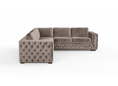 Kanapa Chesterfield luksusowa sofa Aksamit Material Przyciski Podkładka nowa beżowa