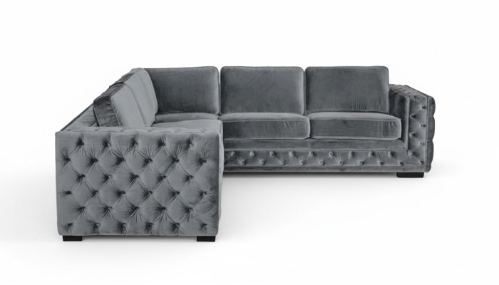 Narożnikowa kanapa Szare Narożniki Aksamit Meble Design Żywy krajobraz Couch Zestaw narożny Podkładka