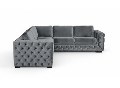 Narożnikowa kanapa Szare Narożniki Aksamit Meble Design Żywy krajobraz Couch Zestaw narożny Podkładka