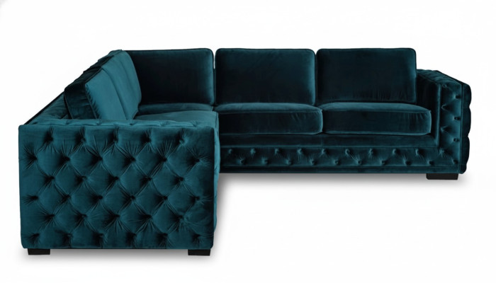 Green Narożnikowa kanapa Żywy krajobraz Couch Zestaw narożny Podkładka Meble Design Chesterfield