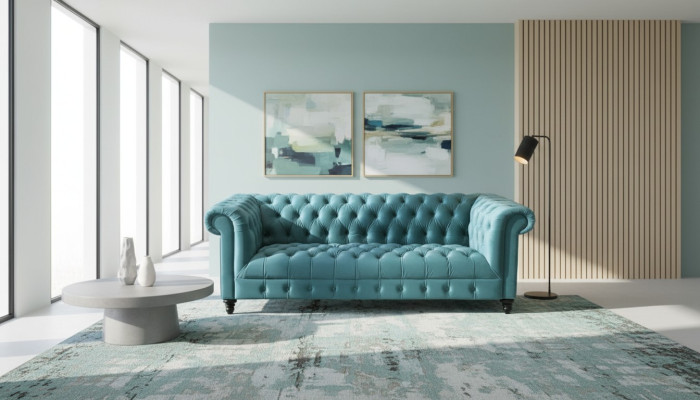 Turkusowy Chesterfield Nowoczesny projekt salonu Kanapy Sofa Kreatywne meble Materiał