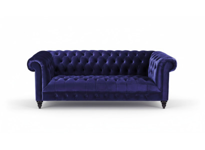 Chesterfield Fioletowa Aksamit Couch Luksusowa Podkładka Meble Sofa z Przyciskami Trzyosobowa