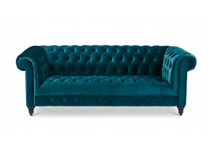 Chesterfield Turkis Aksamit Couch Luksusowa Podkładka Meble Sofa z Przyciskami trzyosobowa