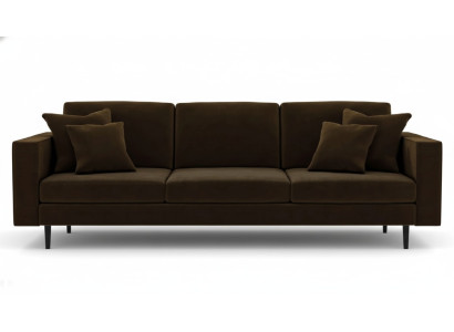 Brązowa 4-osobowa sofa z tkaniny, designerska sofa do salonu, nowoczesne sofy.