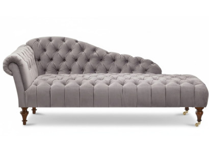 Szezlong Klasyczne Meble Beżowy Sofa do Salonu Materiał Chesterfield