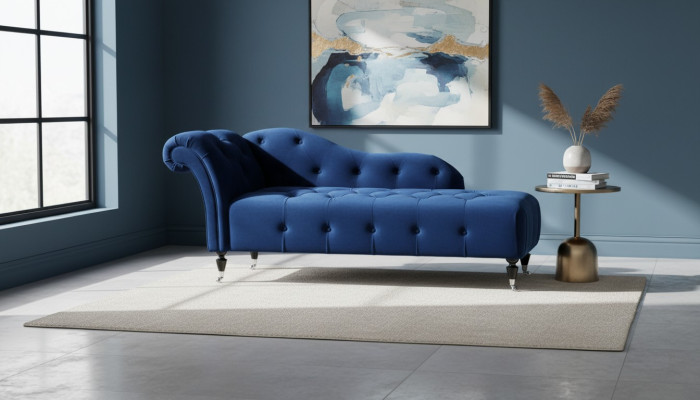 Eleganckie leżanki Chesterfield z guzikami aksamitne chaise longue.