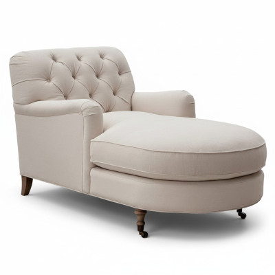 Beżowy Szezlong Chesterfield Meble Leżak Salon Nowoczesny