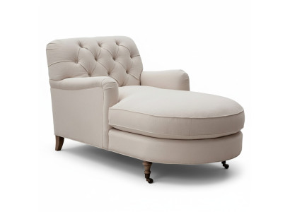 Beżowy Szezlong Chesterfield Meble Leżak Salon Nowoczesny