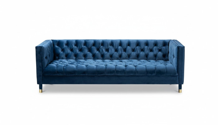 Niebieski Chesterfield Włókienniczy Nowoczesny Design Materiał Creative Meble Nowa Sofa do Salonu
